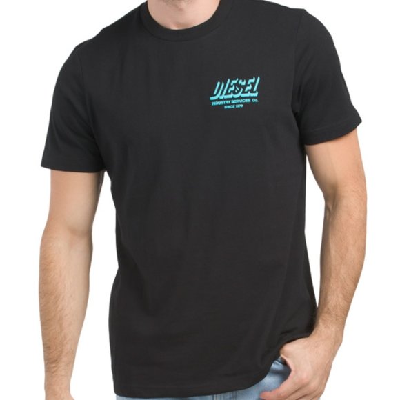 DIESEL Maglietta Logo Back Tee T-Shirt Size L deep black - Picture 1 of 2